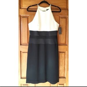 Elegant Black and White Midi Dress